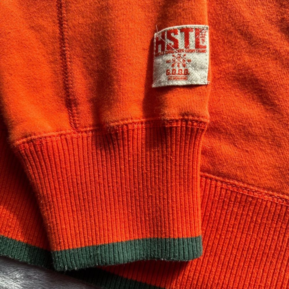 Hustle Gang Orange Embroidered Sweatshirt 2XL Streetwear Graphic - Picture 4 of 8
